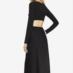 Express Long Sleeve Open Back Maxi Dress